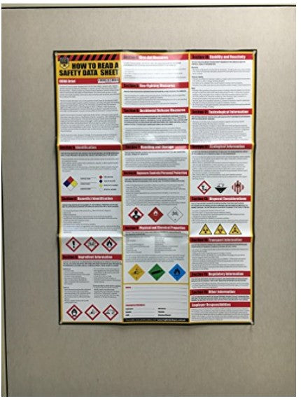SDS Wall Station - 3 Inch 4 Ring Material Safety Data Sheet Binder with SDS  Wire Rack and Display Sign, Chain, Mounting Hardware, SDS Poster, MSDS  Labels - Bilingual Heavy Duty OSHA