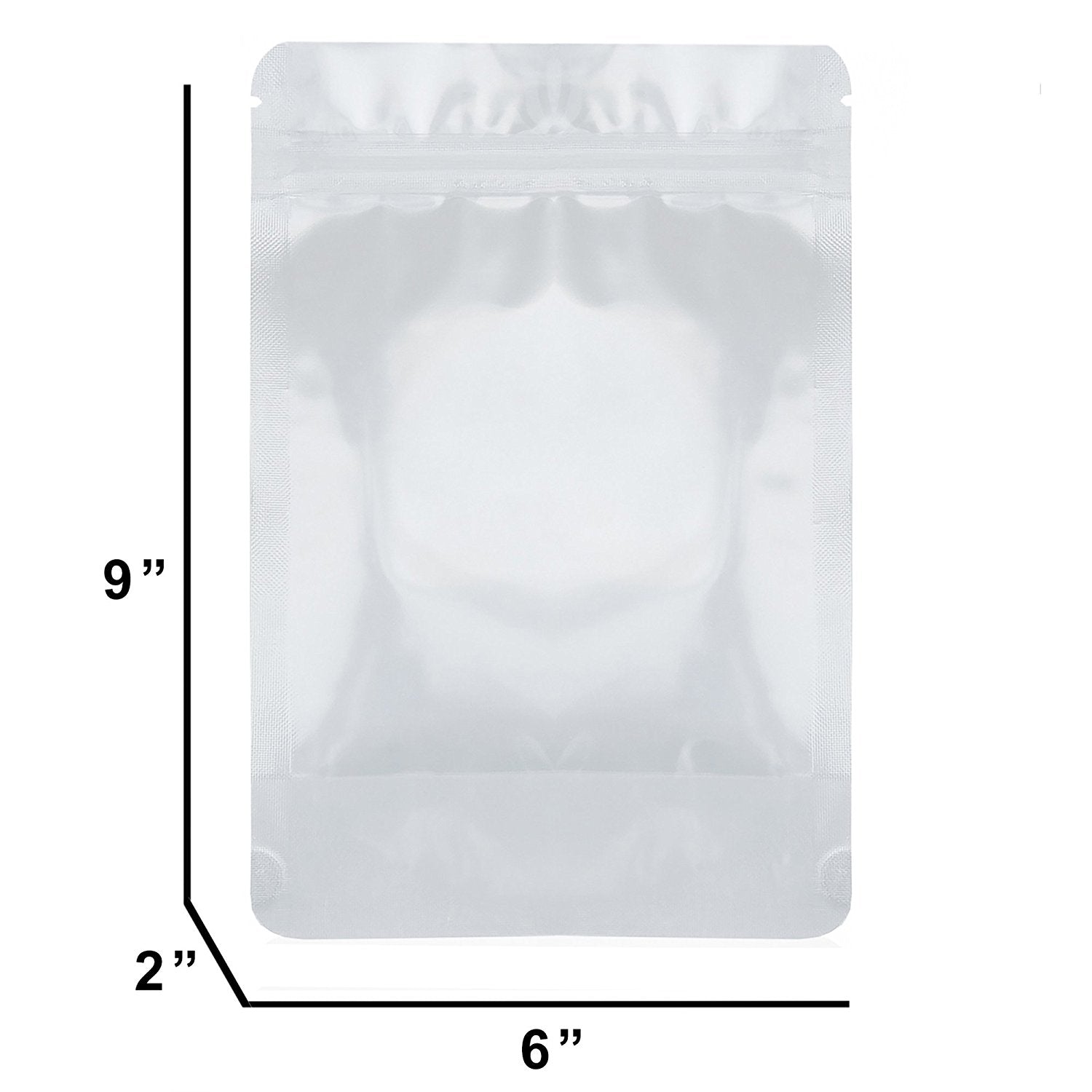 100 Pack - Stand Up Pouch Bags (6" x 9") - Clear Front with Aluminum Foil Back - Resealable Ziplock and Heat Sealable for Food Storage - RingBinderDepot.com