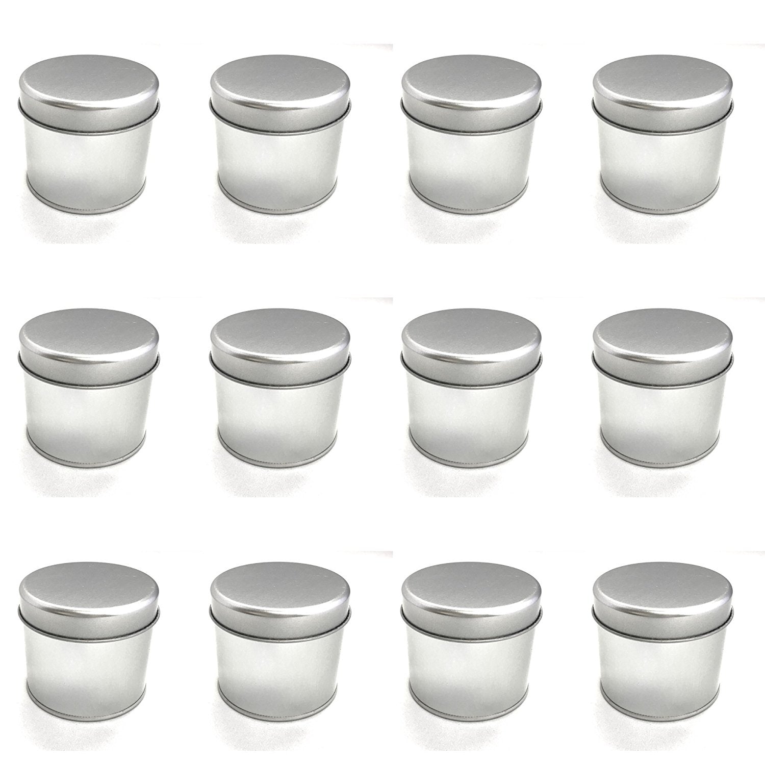 Tin Cans, 12 Pack – Large (8 oz) – 3” x 2.6” – For Creams, Crafts, Storing Spices and Candy - RingBinderDepot.com